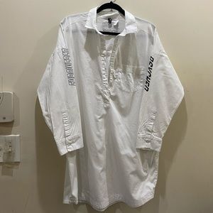 White button down shirt dress